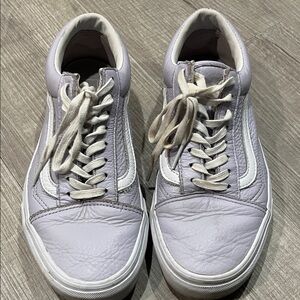 Vans Men's Light Purple and White Sneakers